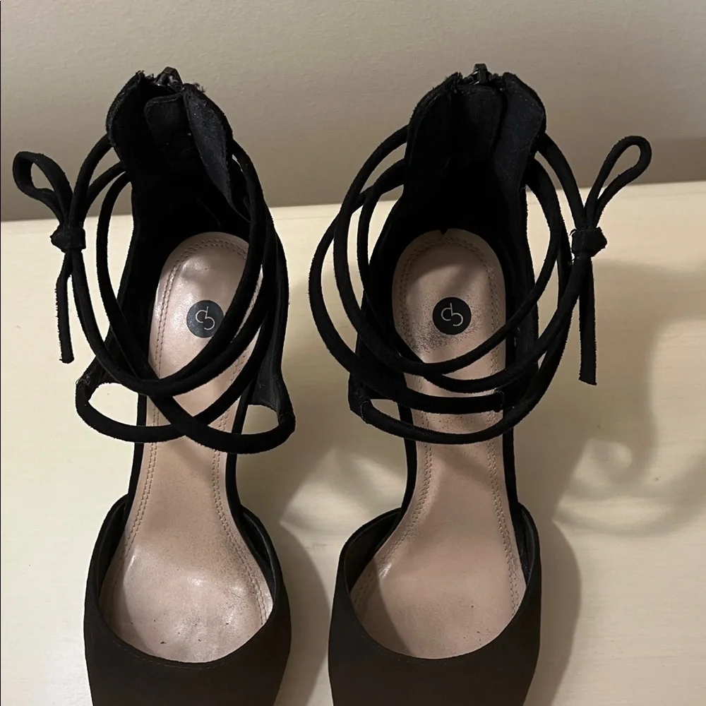 Suede Zip Up Heels - Picture 8 of 8